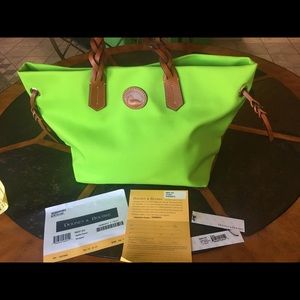 Dooney & Bourke Apple Green Canvas Shopper Large